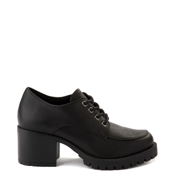 NWT Mia Vicki Black Chunky Heeled Oxford Platform Lace-Up Shoes Size 7.5M - Picture 1 of 8